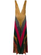 Circus Hotel - Striped Jumpsuit - Women - Polyester/viscose - 38, Brown, Polyester/viscose
