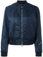 Rag & Bone Zip Detail Bomber Jacket, Women's, Size: Small, Blue, Nylon/cotton/polyester