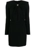 Saint Laurent Embellished Cut Out Mini Dress - Black