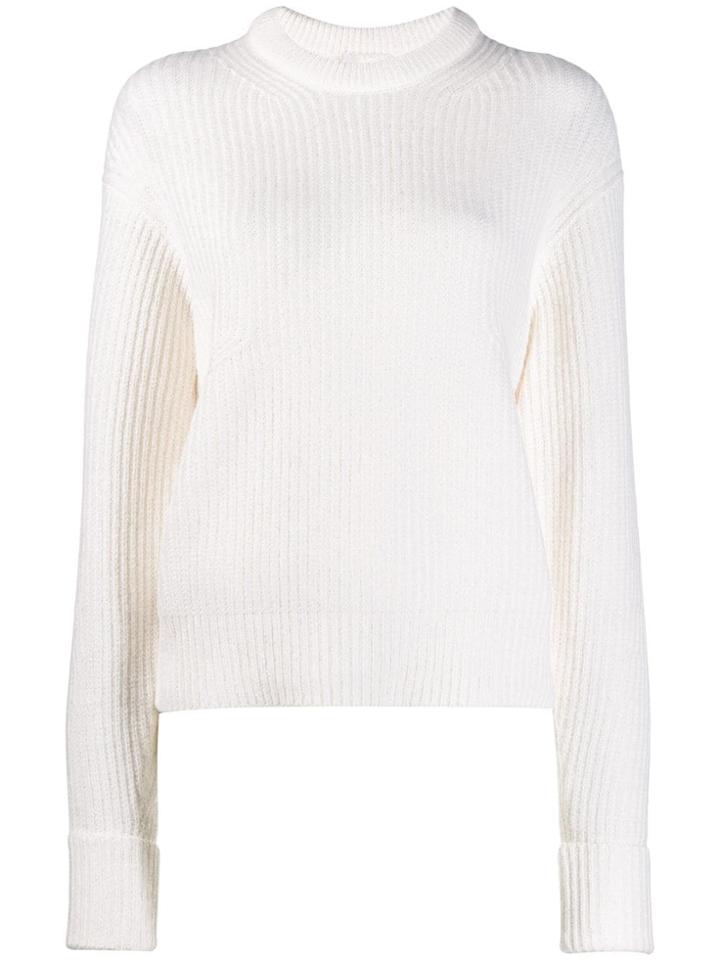 Chloé Ribbed Crew Neck Knitted Top - White