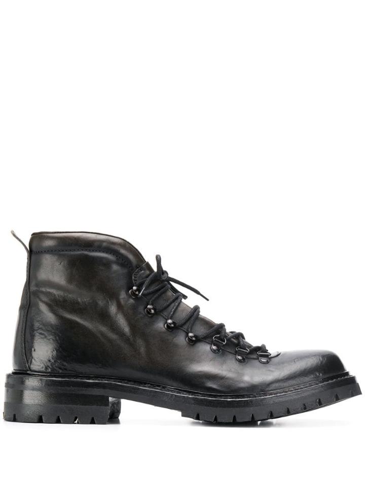 Officine Creative Lace Up Ankle Boots - Black