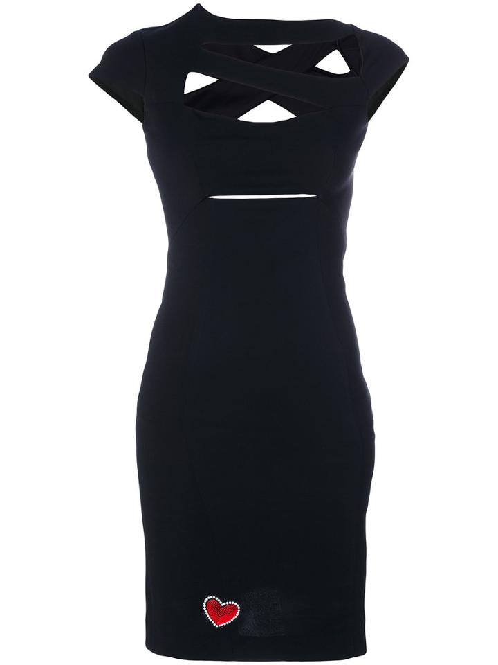Philipp Plein - Slashed Mini Dress - Women - Spandex/elastane/viscose - Xs, Black, Spandex/elastane/viscose