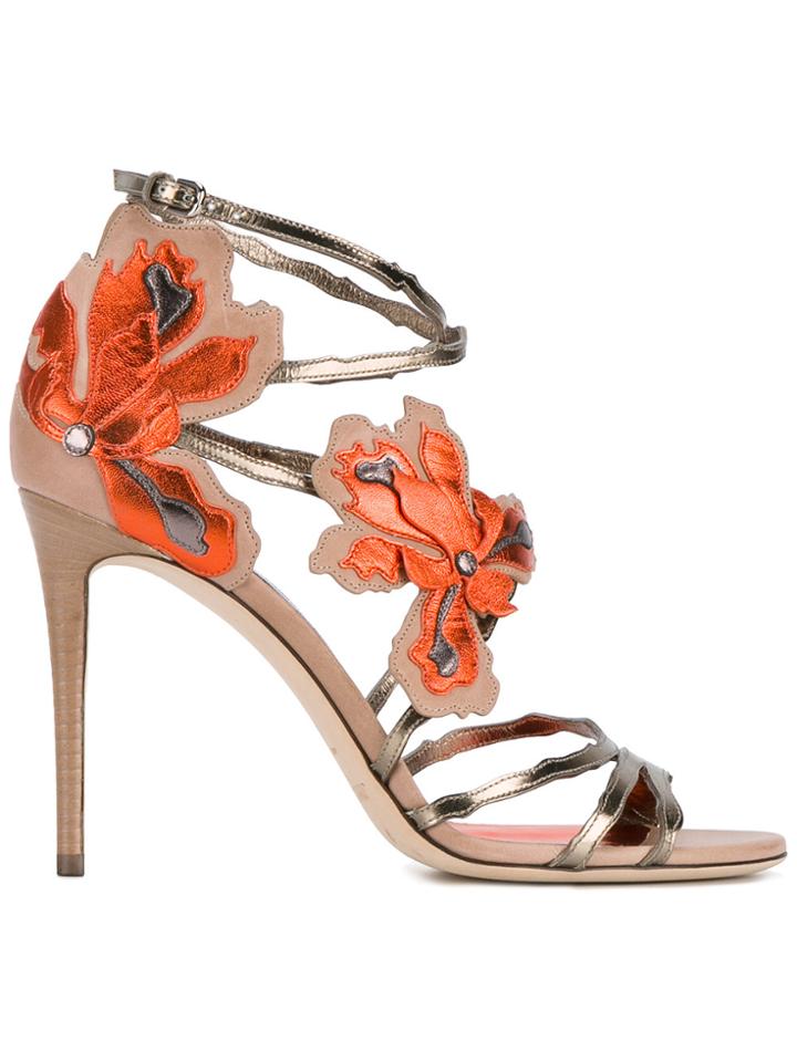 Jimmy Choo Lolita 100 Sandals - Yellow & Orange