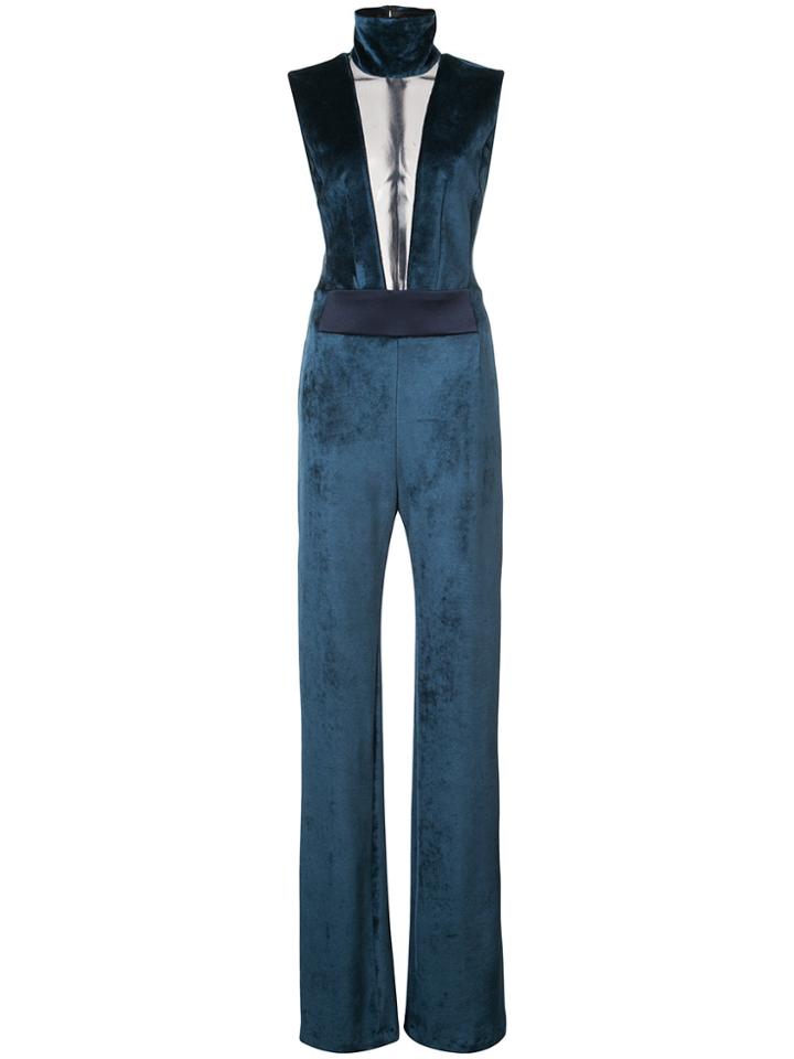 Galvan Velvet Jumpsuit - Blue