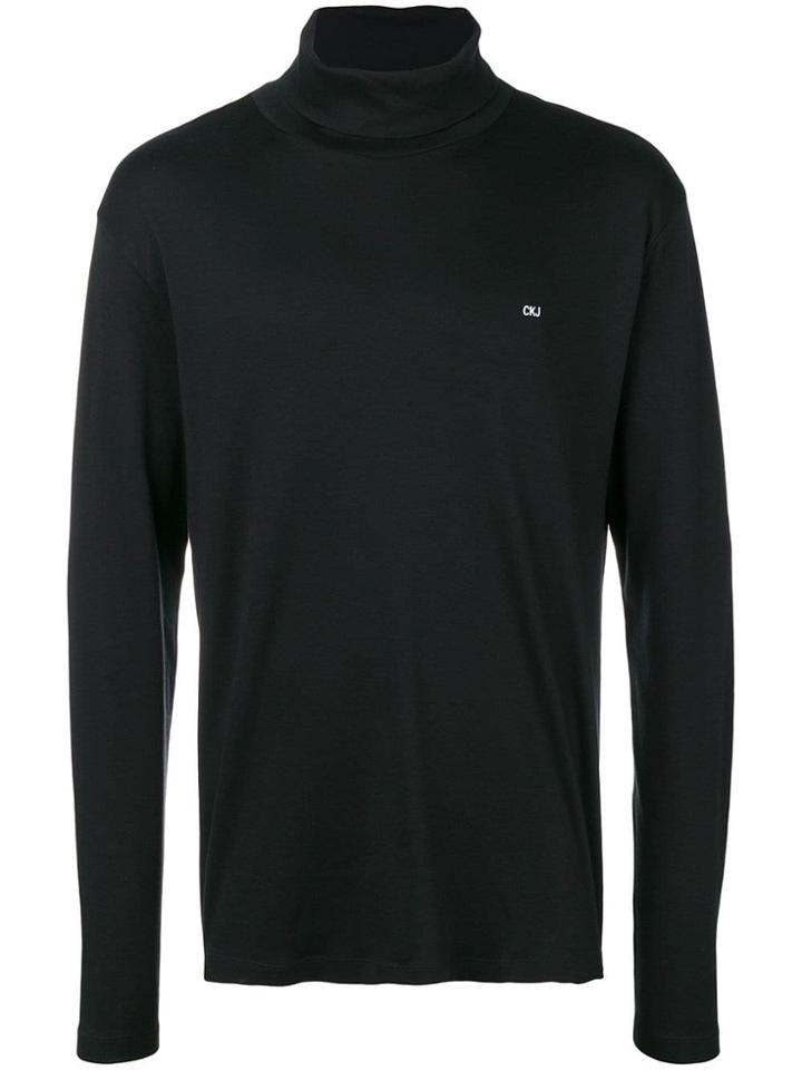 Calvin Klein Jeans Turtle Neck Logo Sweater - Black