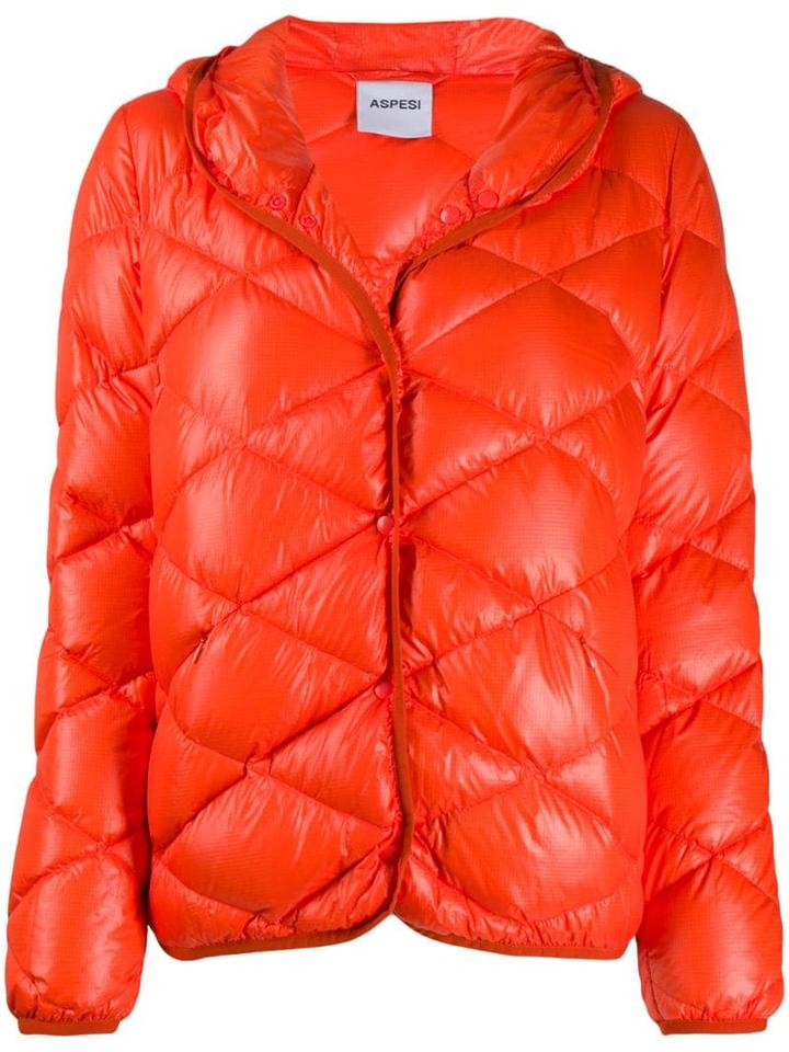 Aspesi Hooded Padded Jacket - Orange