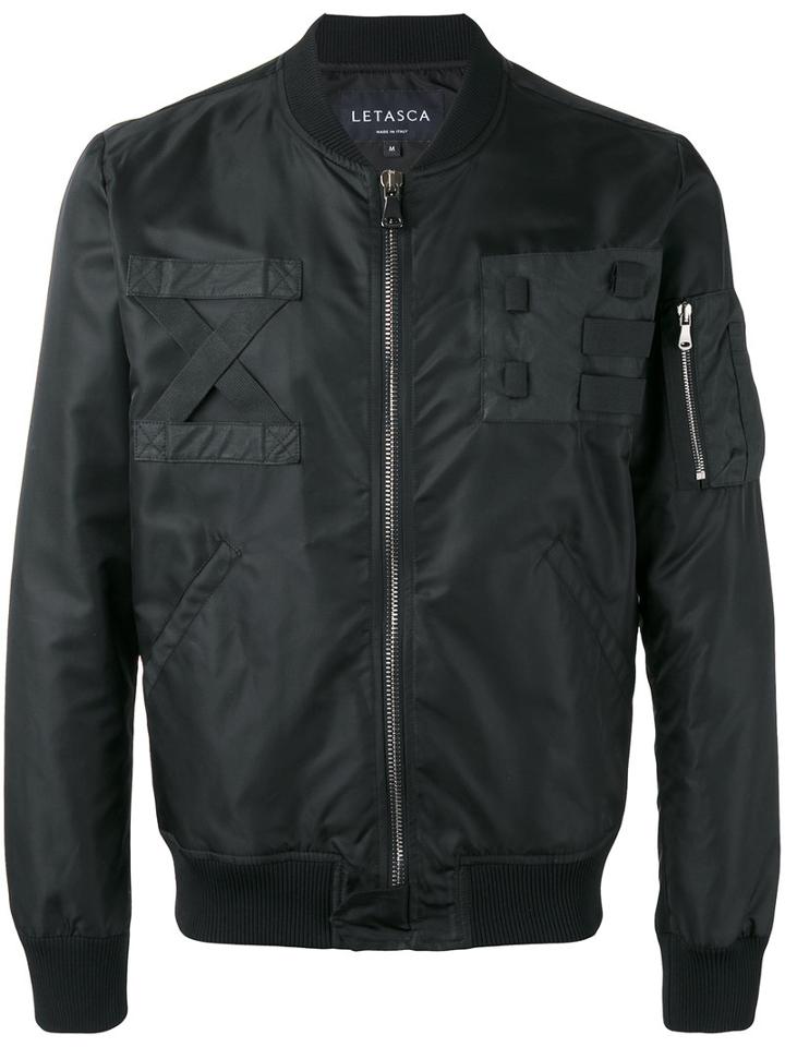 Letasca - Zip Bomber Jacket - Men - Cotton - L, Black, Cotton