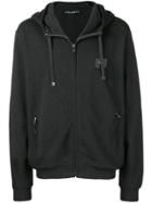 Dolce & Gabbana Logo Plaque Zip Hoodie - Grey