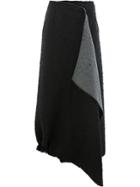 Masnada Two-tone Asymmetric Wrap Skirt - Black