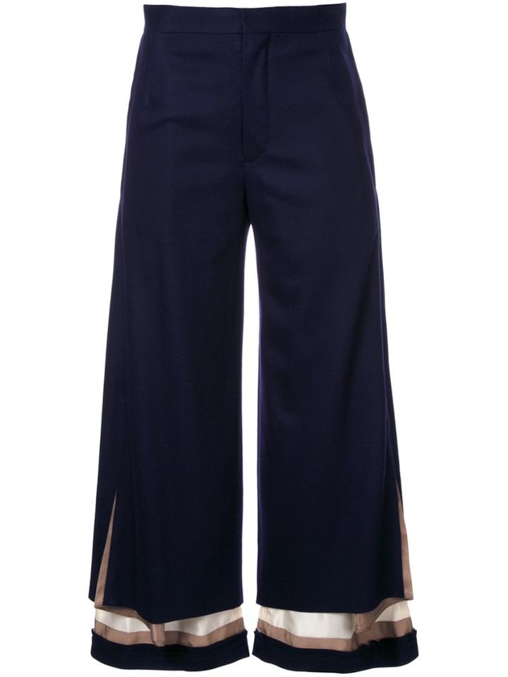 Undercover Layered Flared Trousers - Blue
