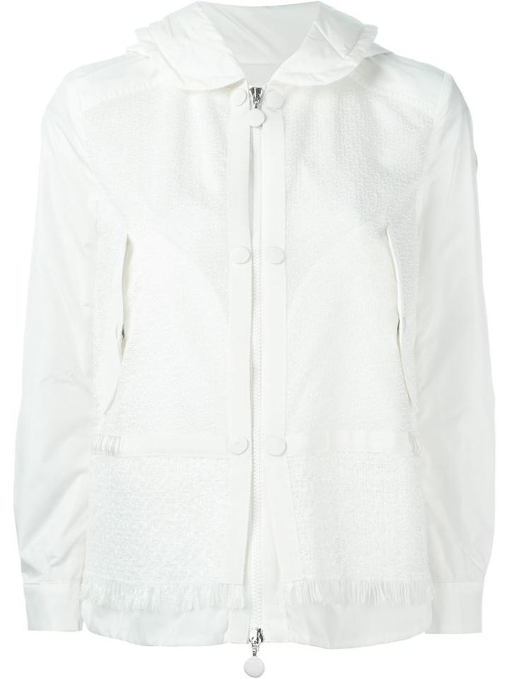 Moncler Tweed Puffer Jacket, Women's, Size: 1, White, Polyamide/polyester/feather Down