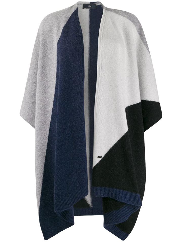 Fay Colour Block Cape - Black