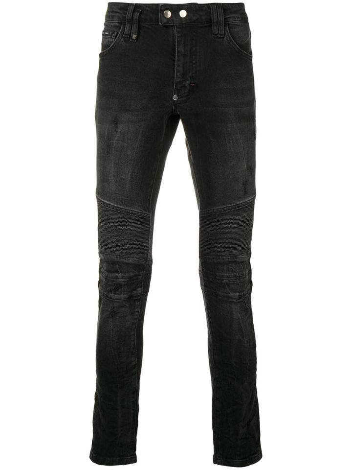 Philipp Plein Biker Skinny Jeans - Black