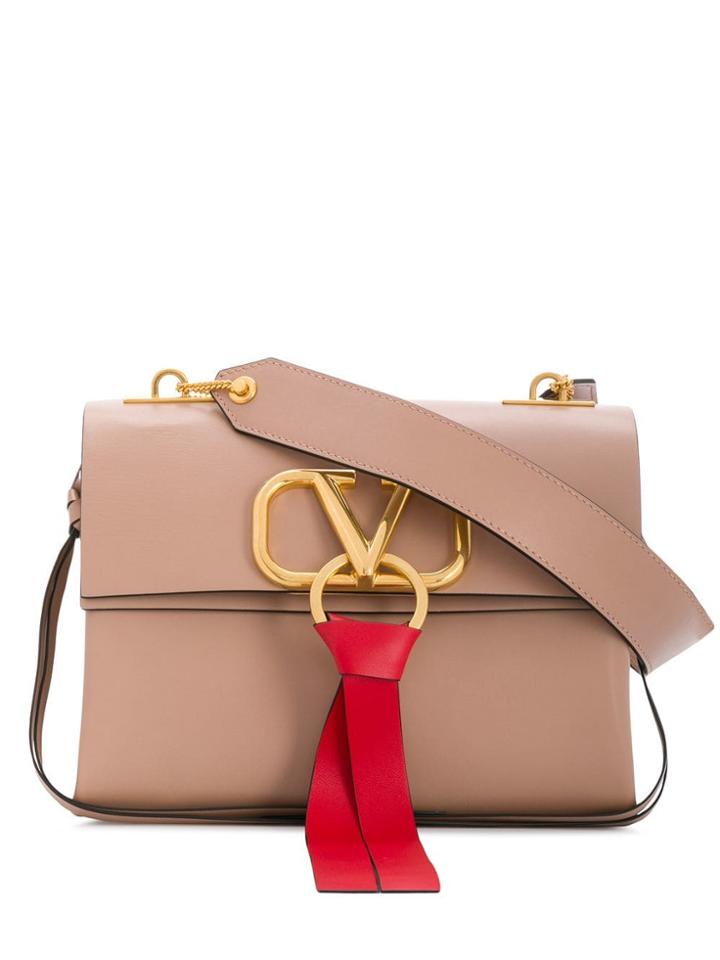 Valentino Valentino Garavani V-ring Small Shoulder Bag - Neutrals