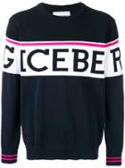 Iceberg Intarsia Logo Sweater - Black