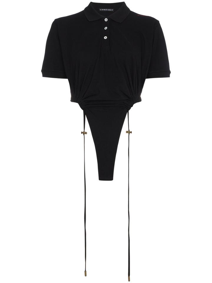 Y / Project Polo Shirt Bodysuit - Black