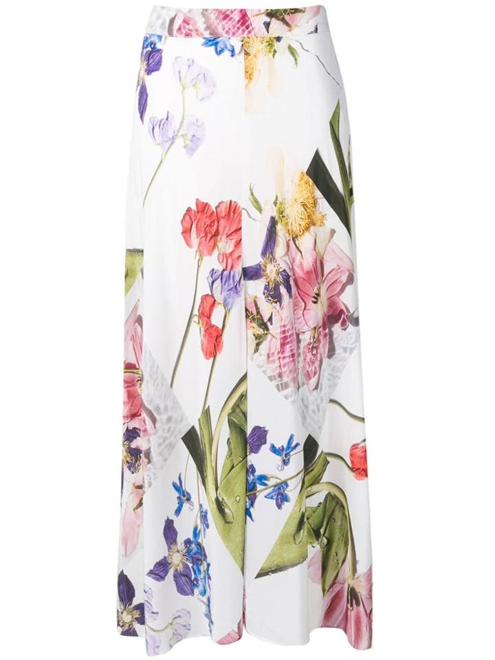 Ganni Floral Midi Skirt - White