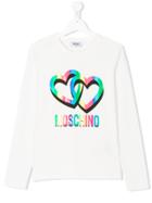 Moschino Kids Teen Heart And Logo Print T-shirt - White