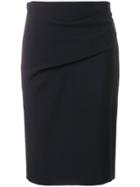 Armani Collezioni Gathered Detail Pencil Skirt - Black