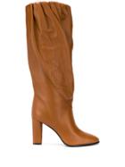 Givenchy Pleated Calf High Boots - Brown