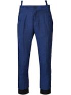 Haider Ackermann 'ewodi' Cropped Trousers, Men's, Size: Xl, Blue, Linen/flax