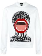 Dsquared2 Screaming Graphic Sweatshirt, Men's, Size: Xs, White, Cotton
