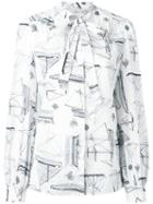 Tory Burch Boats Print Shirt, Women's, Size: 6, Nude/neutrals, Cotton