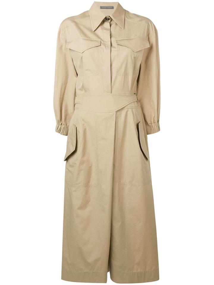 Alberta Ferretti Belted Trench Coat - Neutrals