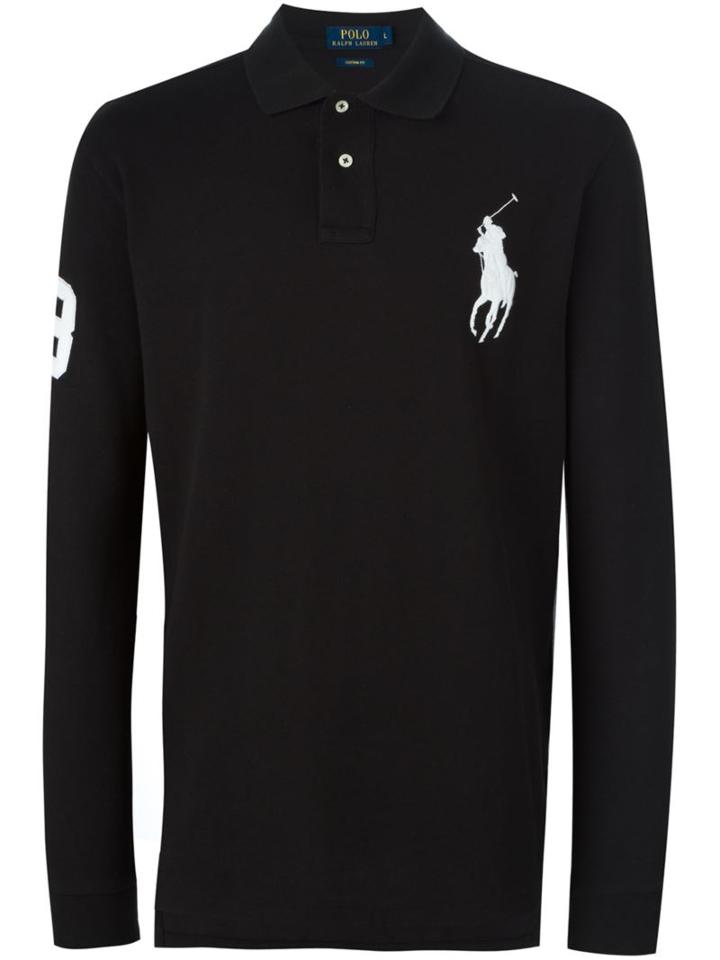 Polo Ralph Lauren Logo Patch Polo Shirt, Men's, Size: Xl, Black, Cotton