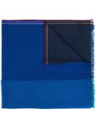 Paul Smith Zigzag Pattern Scarf - Blue