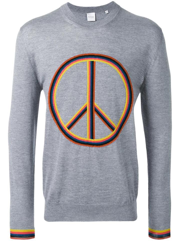 Paul Smith Peace Sign Jumper, Men's, Size: Small, Grey, Merino