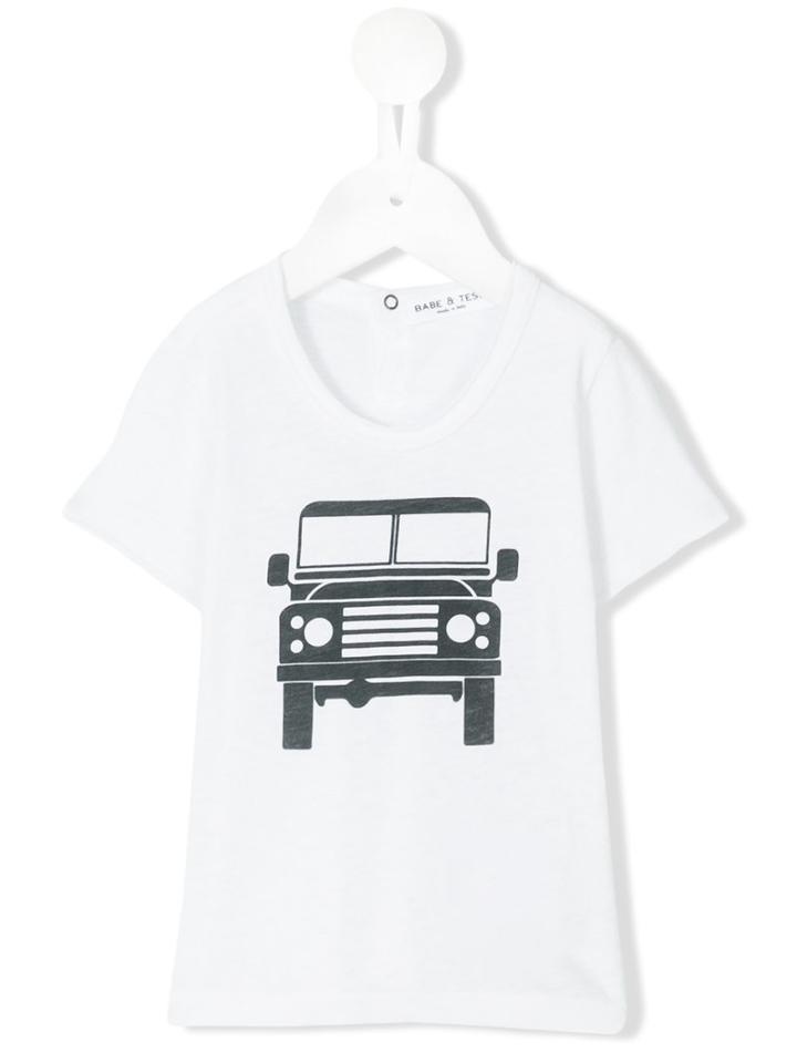 Babe And Tess - Car Print T-shirt - Kids - Cotton/linen/flax - 18 Mth, White