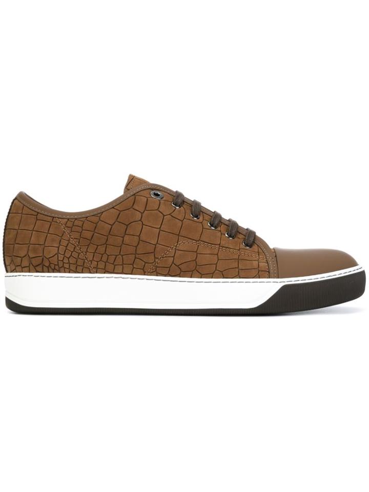 Lanvin Classic Lace-up Sneakers, Men's, Size: 10, Brown, Bos Taurus/calf Leather/rubber