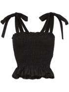 Reformation Valley Smocked Top - Black