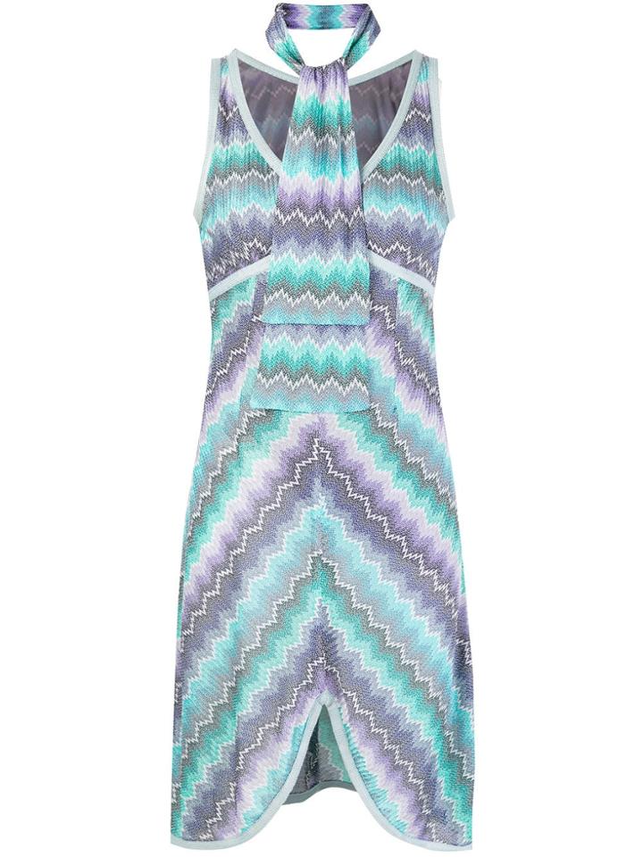 Missoni Vintage Abstract Print Scarf Dress - Blue