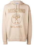 Moschino Logo Print Hoodie - Neutrals