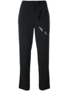 Christopher Kane Tape Detail Cropped Trousers, Women's, Size: 40, Black, Viscose/acetate/spandex/elastane