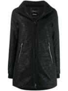 Herno Zipped Hooded Raincoat - Black