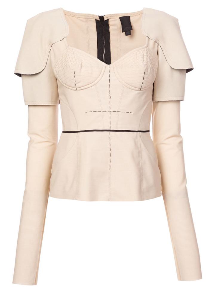 Vera Wang Bustier Longsleeved Blouse - Brown