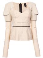 Vera Wang Bustier Longsleeved Blouse - Brown