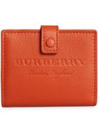 Burberry Embossed Leather Folding Wallet - Yellow & Orange