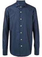 Kiton Classic Shirt, Men's, Size: 39, Blue, Cotton