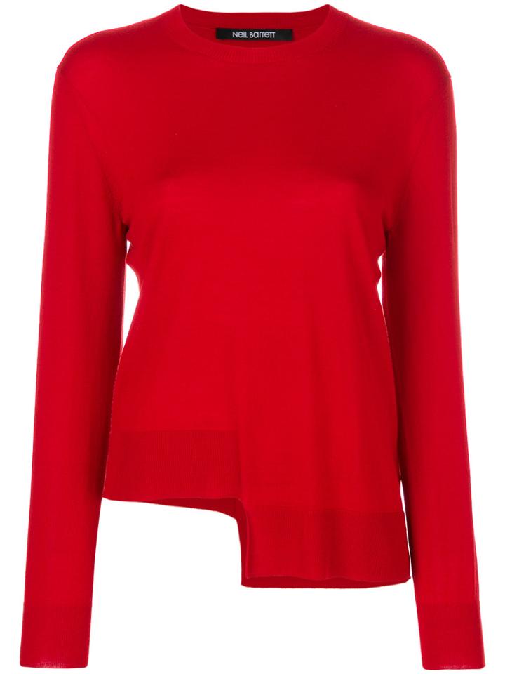Neil Barrett Asymmetric Hem Jumper - Red