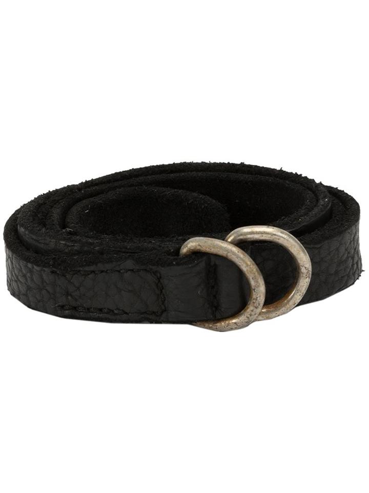 Guidi Textured Belt, Women's, Black, Buffalo Leather