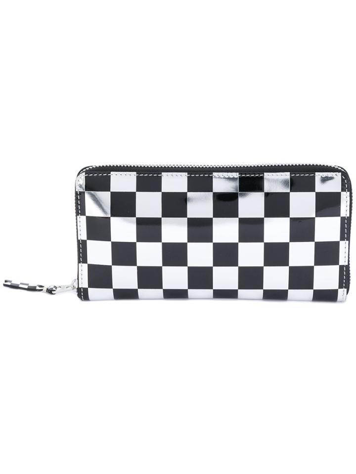 Comme Des Garçons Wallet Checked Zip Around Wallet - Black