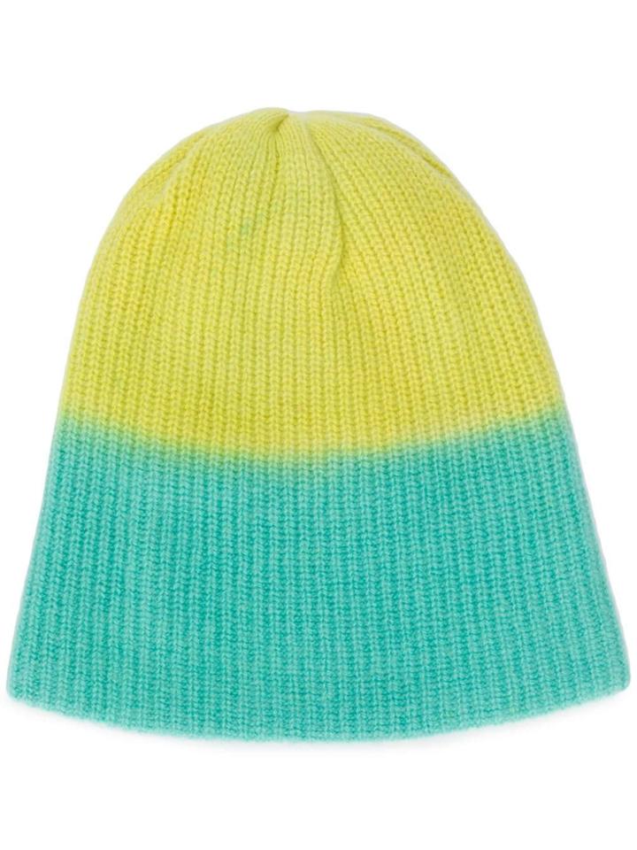 The Elder Statesman Gradient Knit Beanie - Yellow