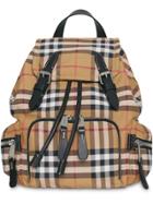 Burberry The Small Crossbody Rucksack In Vintage Check - Yellow