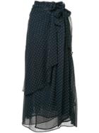 Alexa Chung Dotted Midi Skirt - Blue