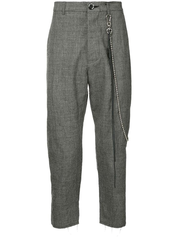 Song For The Mute Chain Detail Cropped Trousers - Grey