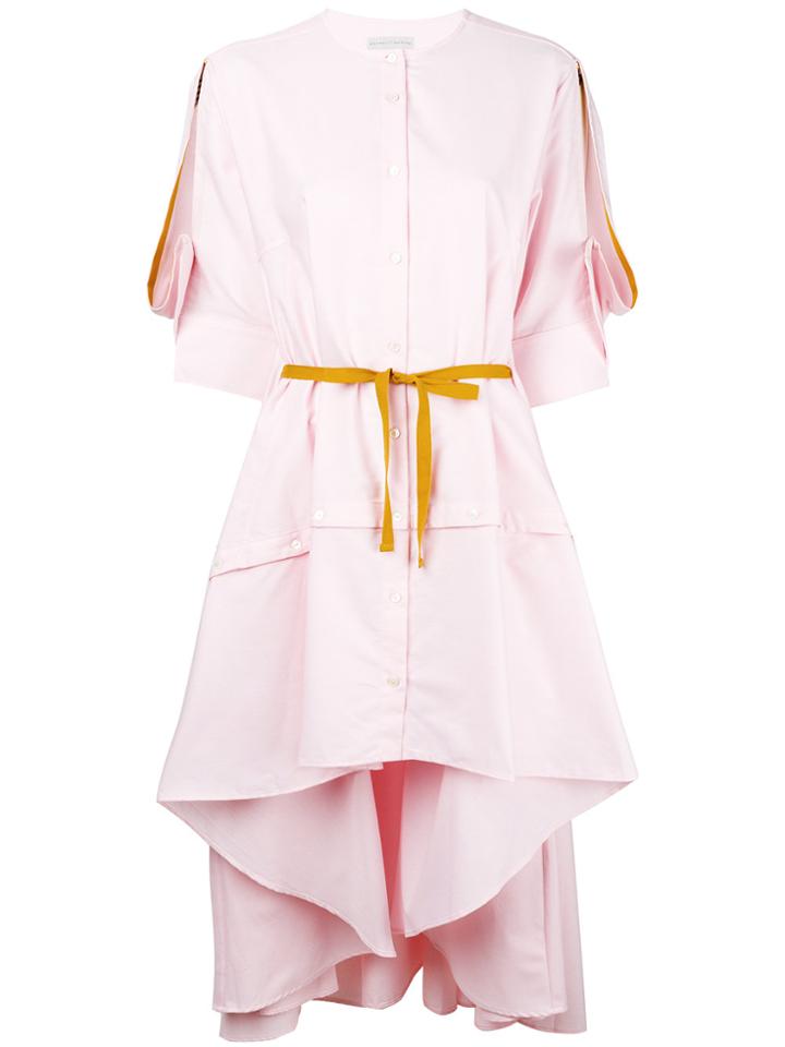 Palmer / Harding Asymmetrical Hem Tie Waist Dress - Pink & Purple